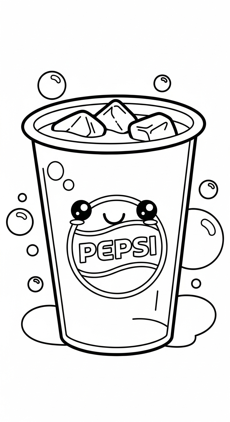 in hình tô màu Pepsi cho bé 8 tuổi