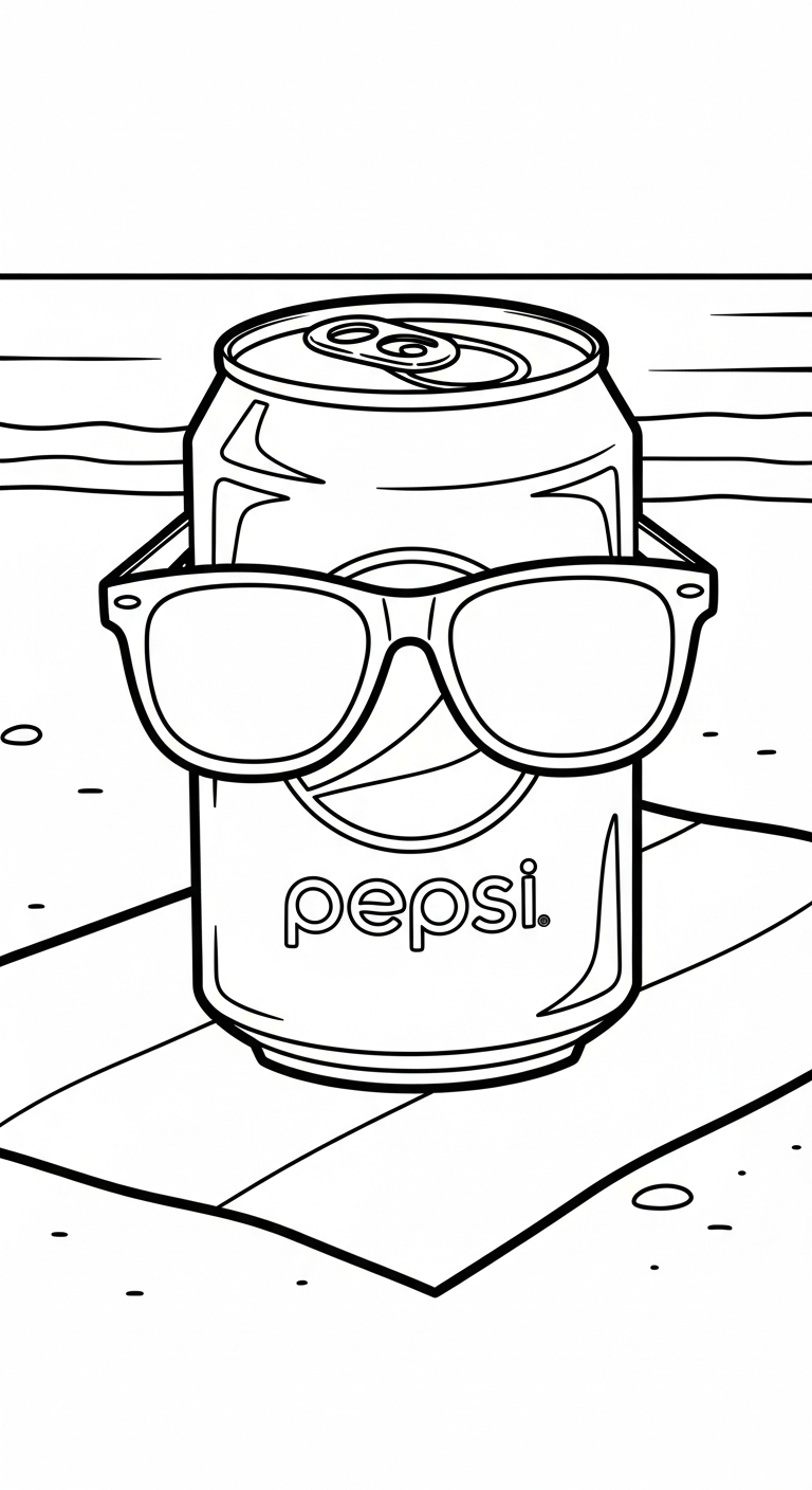 file hình tô màu Pepsi cho bé in 1