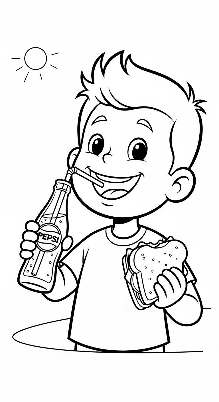 tranh tô màu Pepsi cho bé tải miễn phí