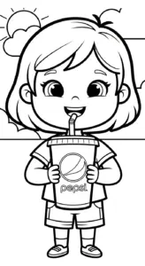 in tranh tô màu Pepsi cho bé 4 tuổi