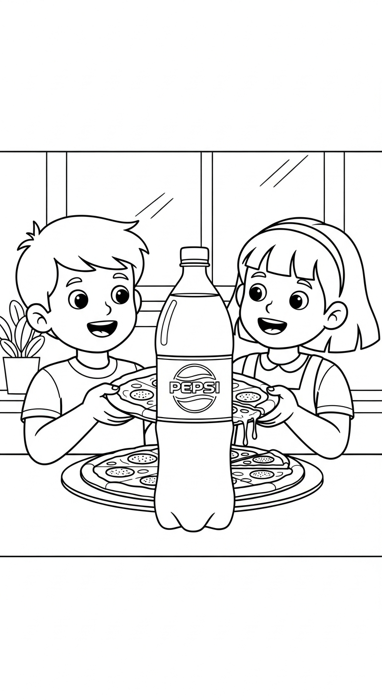 tranh tô màu Pepsi cho bé 6 tuổi