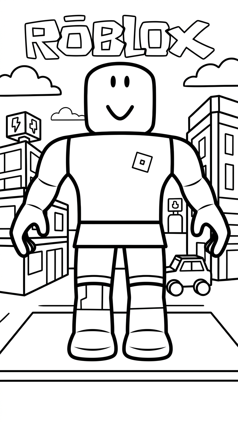 file hình tô màu Roblox cho bé in
