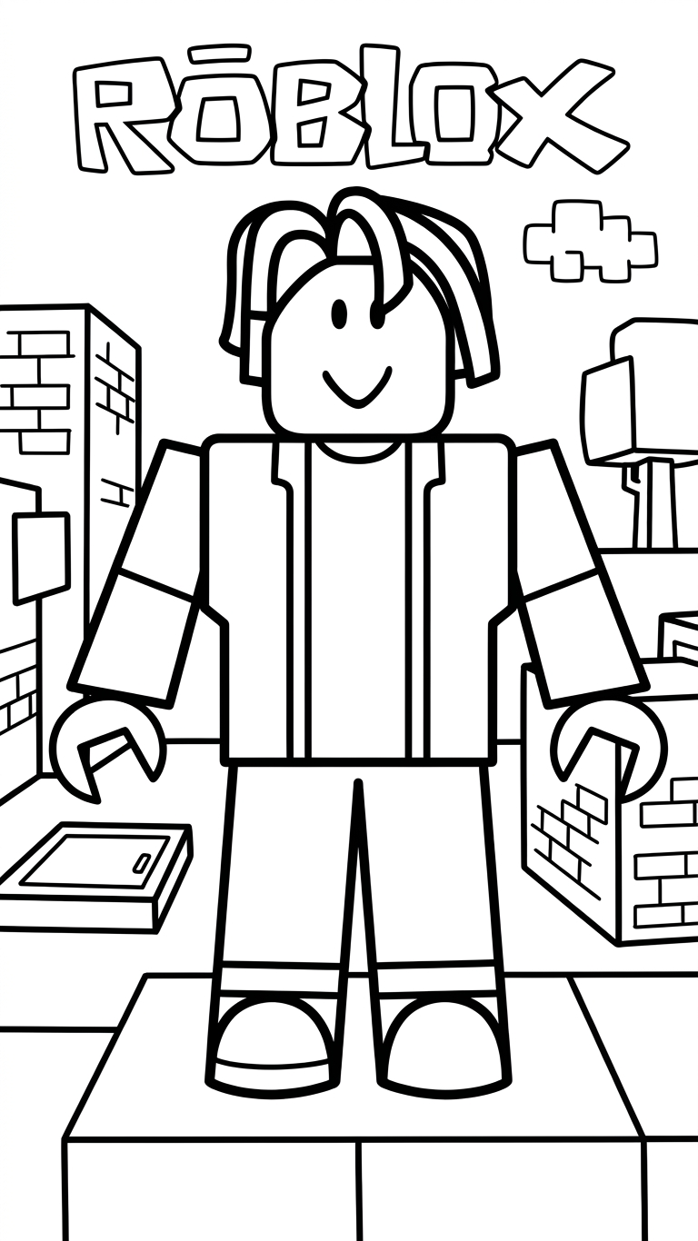 tranh tô màu Roblox cho bé 6 tuổi miễn phí 1