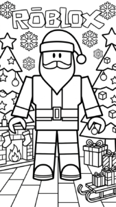 tranh tô màu Roblox cho bé 3 tuổi miễn phí