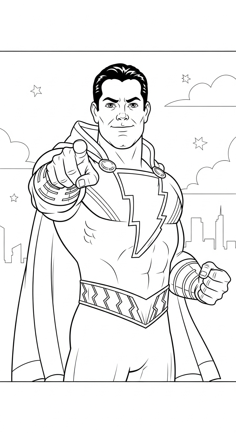 tranh tô màu Shazam pdf