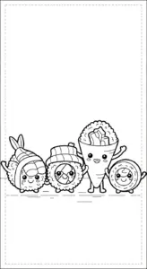 tranh tô màu tranh tô màu Sushi cho bé 6 tuổi