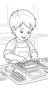 tranh tô màu tranh tô màu Sushi cho bé 5 tuổi