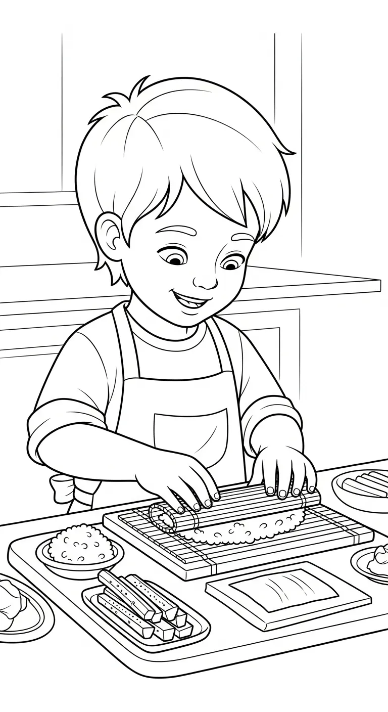 tranh tô màu tranh tô màu Sushi cho bé 5 tuổi