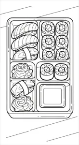 tải tranh tô màu tranh tô màu Sushi cho bé 3 tuổi