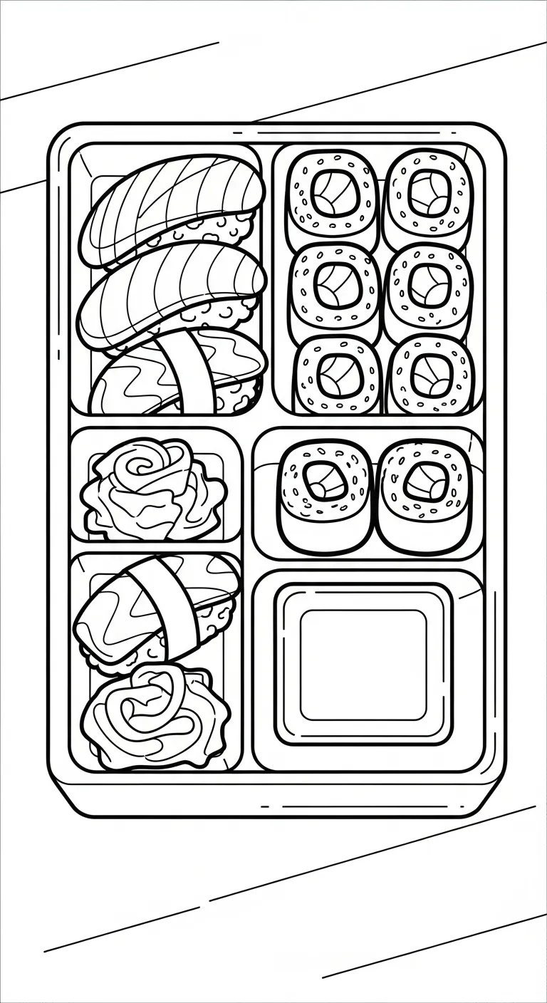 tải tranh tô màu tranh tô màu Sushi cho bé 3 tuổi
