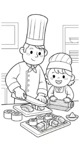 hình tô màu tranh tô màu Sushi pdf