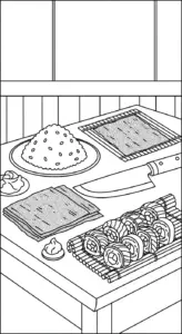 tranh tô màu tranh tô màu Sushi cho bé tải về