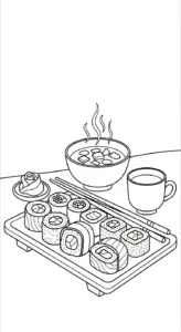 tải file hình tô màu tranh tô màu Sushi
