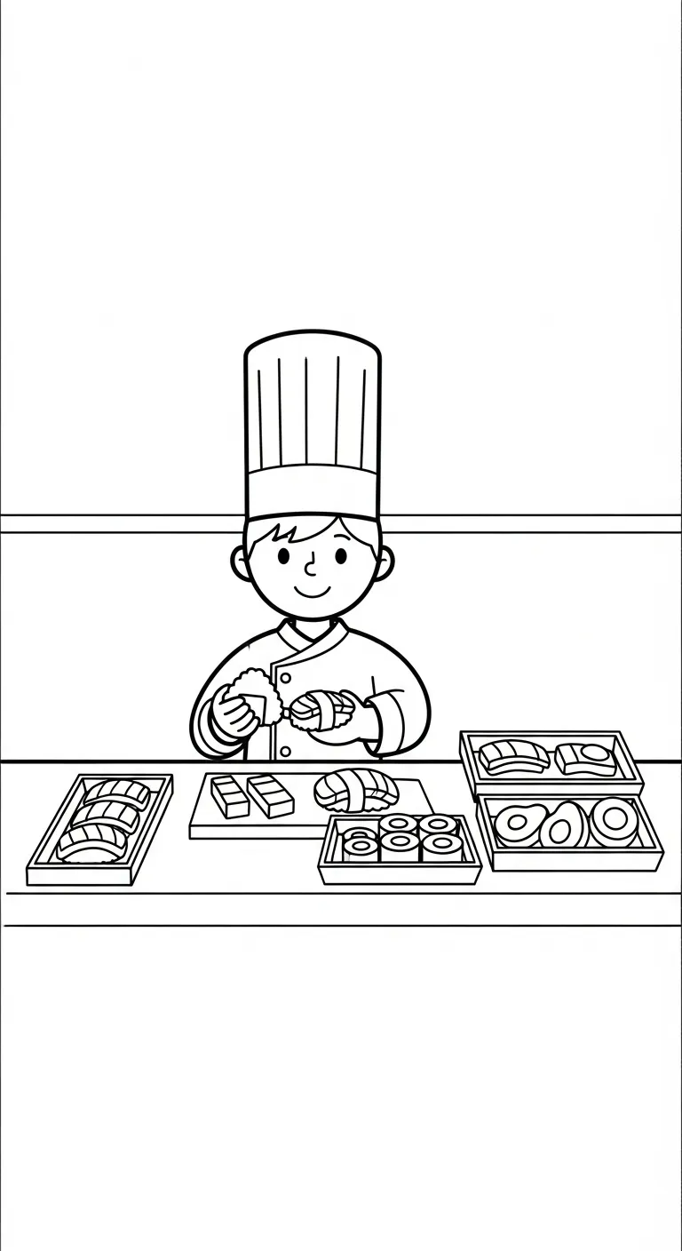 tải tranh tô màu tranh tô màu Sushi cho bé 7 tuổi