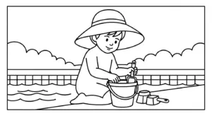 hình tô màu bể bơi cho bé 6 tuổi