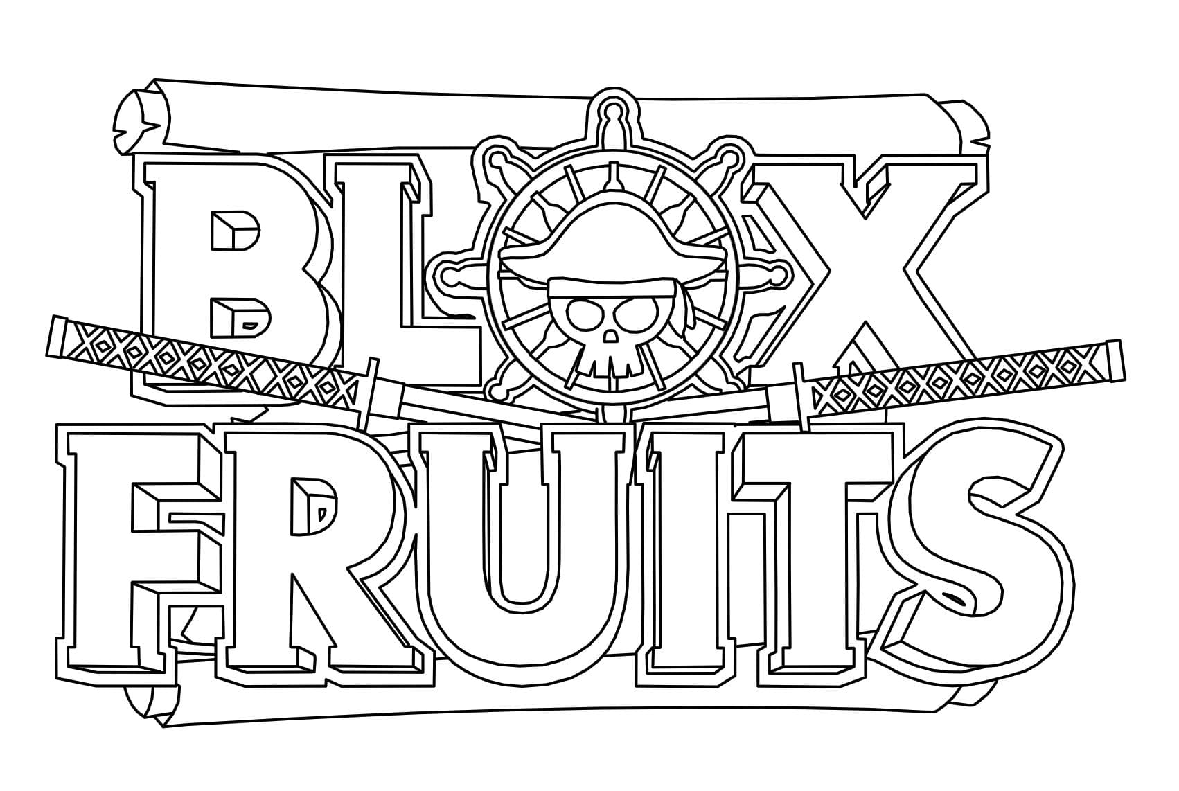 in hình tô màu blox fruits miễn phí