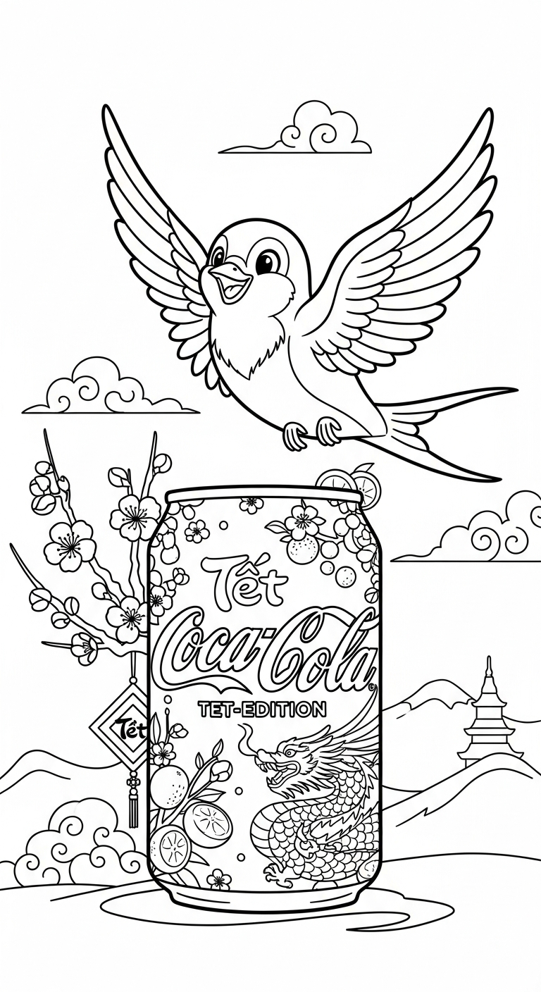 tranh tô màu coca cola cho bé 6 tuổi miễn phí