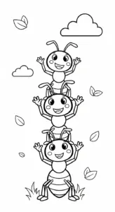 hình tô màu tranh tô màu con kiến cho bé 8 tuổi