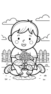 hình tô màu hoa cẩm tú cầu cho bé 6 tuổi miễn phí