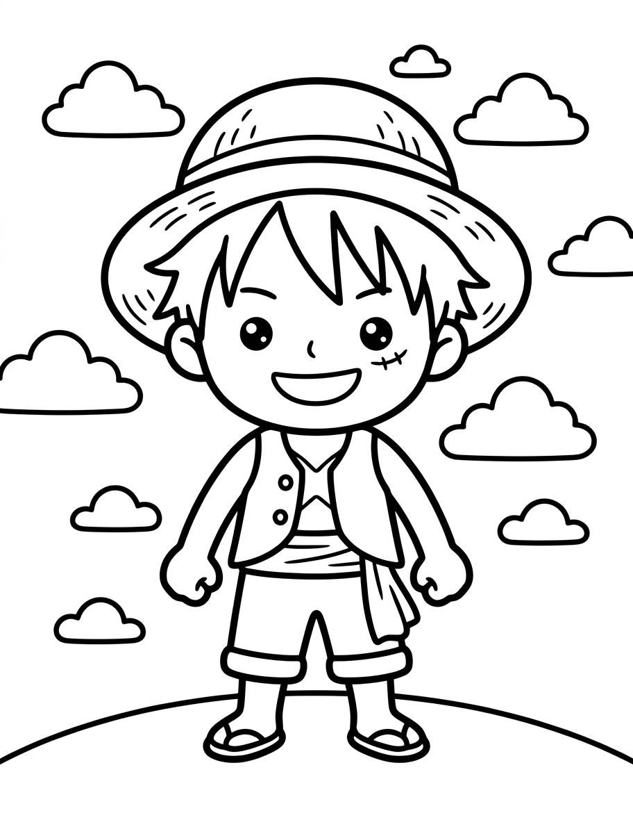 tranh tô màu one piece rõ nét