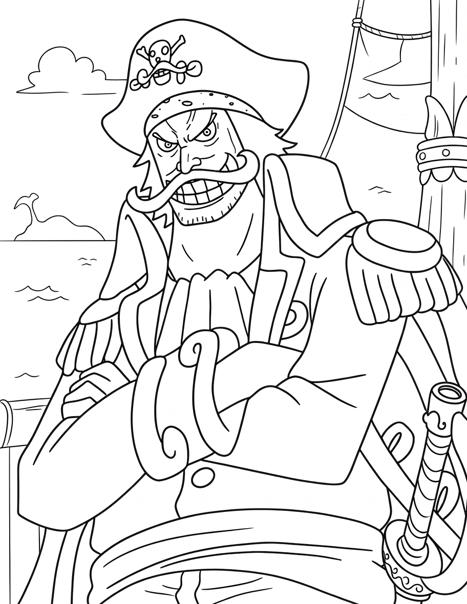 in hình tô màu one piece cho bé 3 tuổi