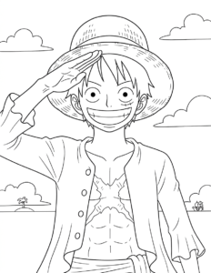 in hình tô màu one piece