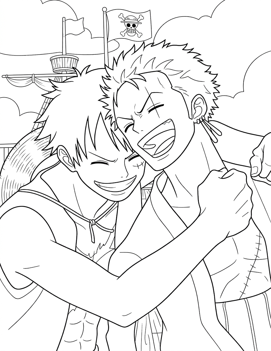 hình tô màu one piece cho bé 7 tuổi 1