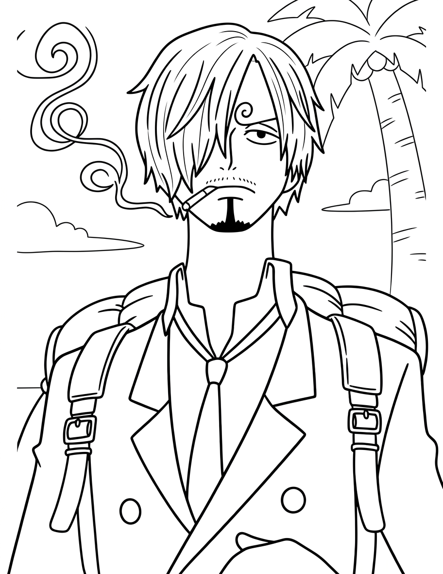 tranh tô màu one piece cho trẻ em