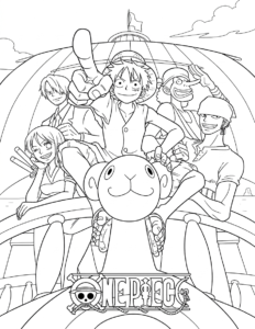 hình tô màu one piece cho bé tải miễn phí