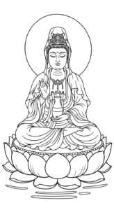 mẫu tranh tô màu quan âm bồ tát cho bé
