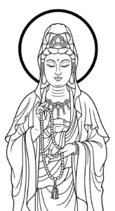 tranh tô màu quan âm bồ tát cho bé tải miễn phí