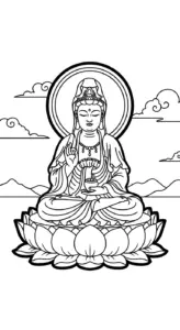 tải hình tô màu quan âm bồ tát cho bé miễn phí