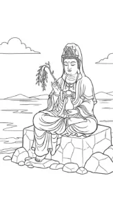 tranh tô màu quan âm bồ tát in ngay