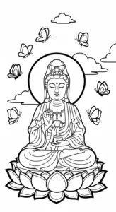 tranh tô màu quan âm bồ tát tập tô