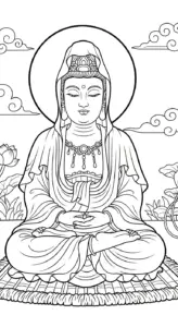 tải hình tô màu quan âm bồ tát