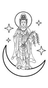 tranh tô màu quan âm bồ tát cho bé 4 tuổi