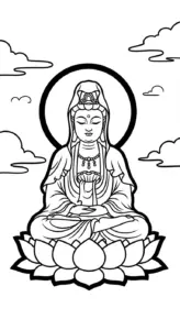 tải tranh tô màu quan âm bồ tát cho bé 6 tuổi