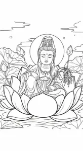 tải hình tô màu quan âm bồ tát cho bé