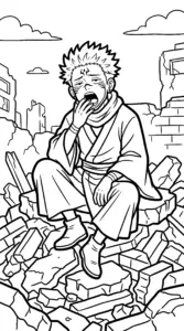 hình tô màu sukuna cho bé 6 tuổi