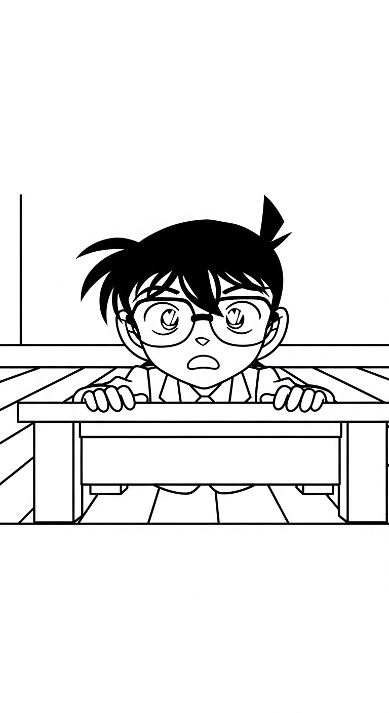 hình tô màu thám tử Conan cho bé 8 tuổi