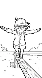 in hình tô màu thám tử Conan cho bé 6 tuổi