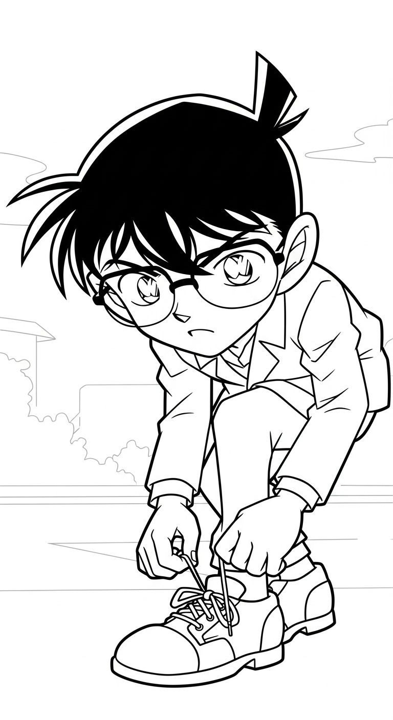mẫu in hình tô màu thám tử Conan cho bé 1