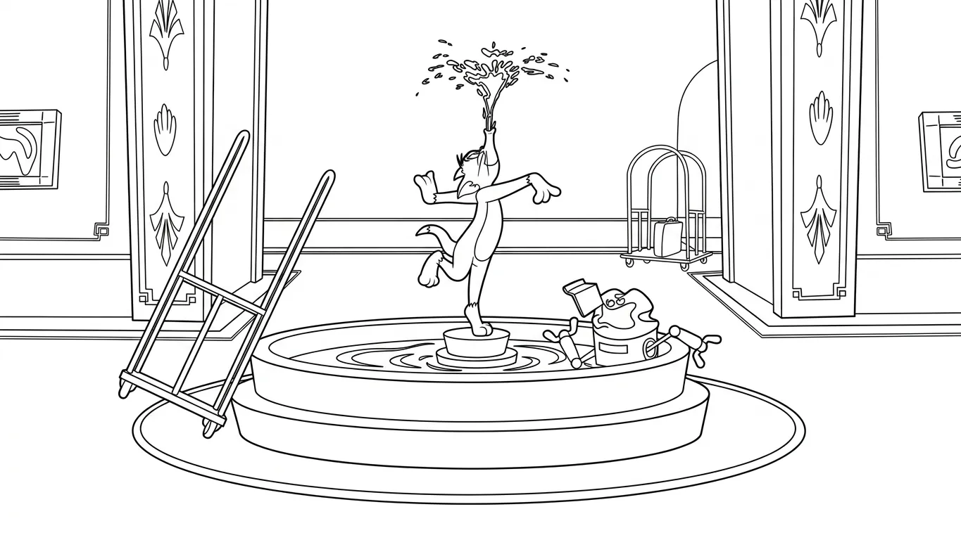 file tranh tô màu Coloriage Tom và Jerry cho bé 4-5 tuổi