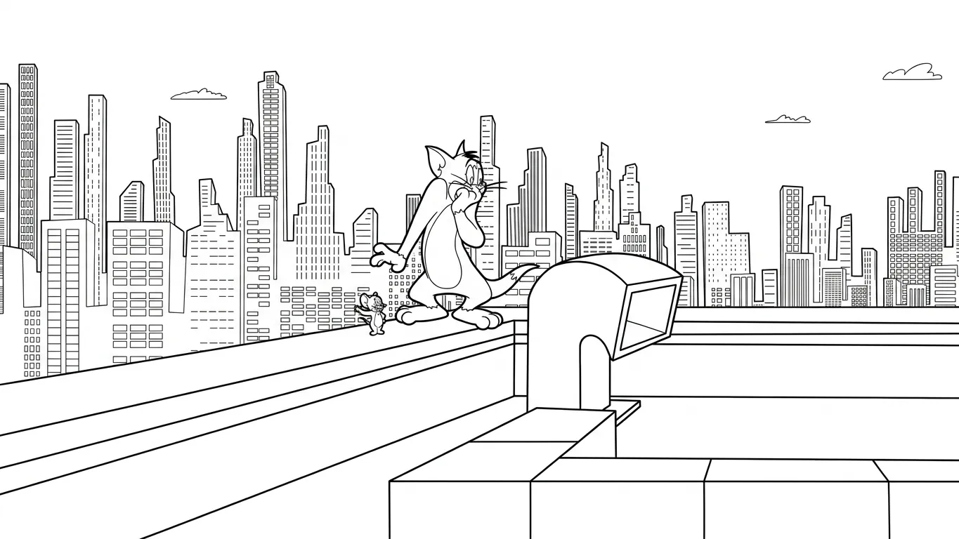 hình tô màu Coloriage Tom và Jerry cho bé