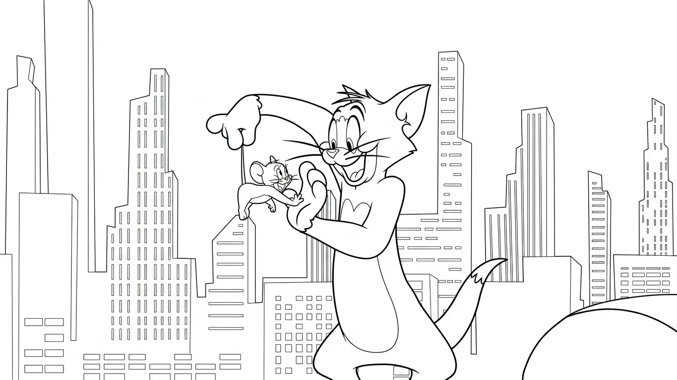 hình tô màu Coloriage Tom và Jerry in ngay