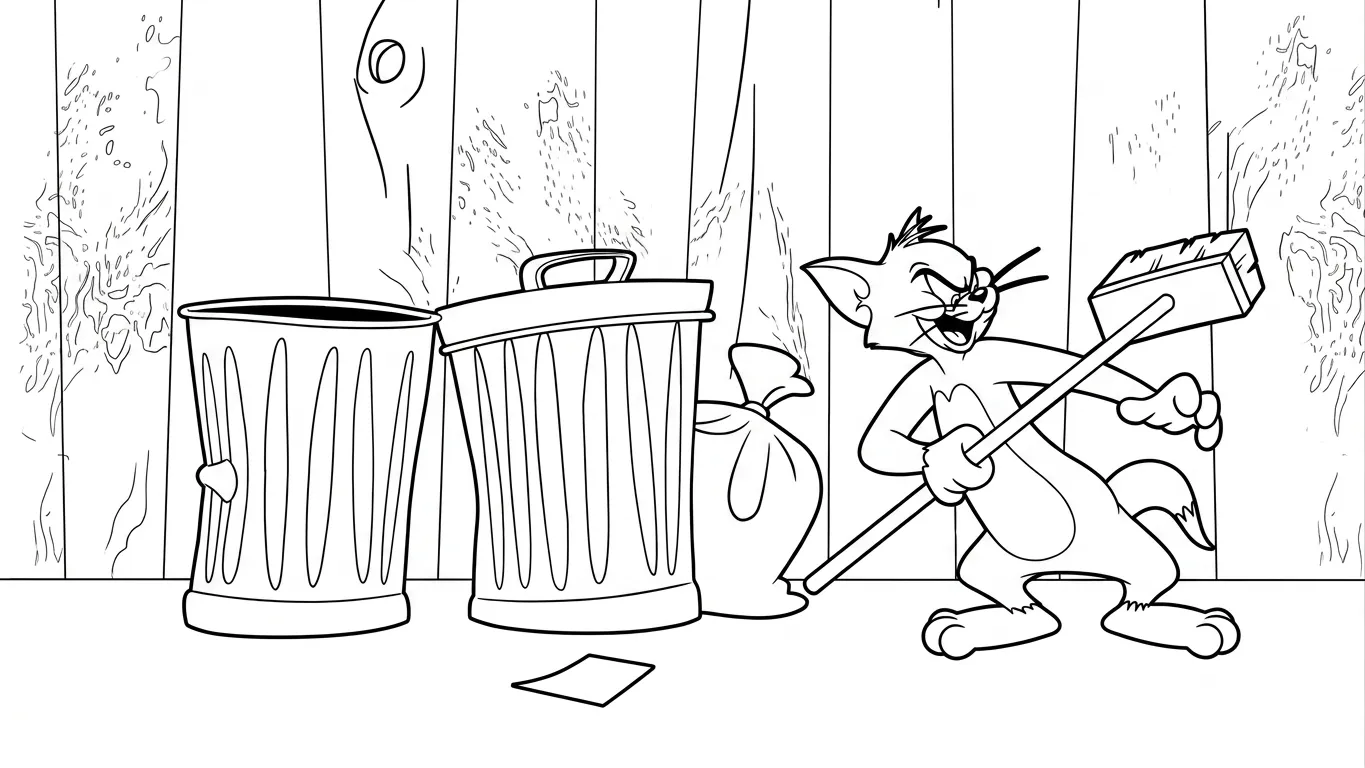 tải tranh tô màu Coloriage Tom và Jerry cho bé 3 tuổi