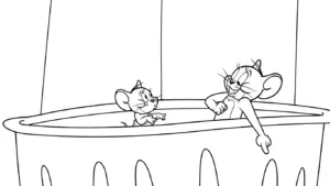 in hình tô màu Coloriage Tom và Jerry
