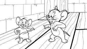 tranh tô màu Coloriage Tom và Jerry cho bé 7-8 tuổi