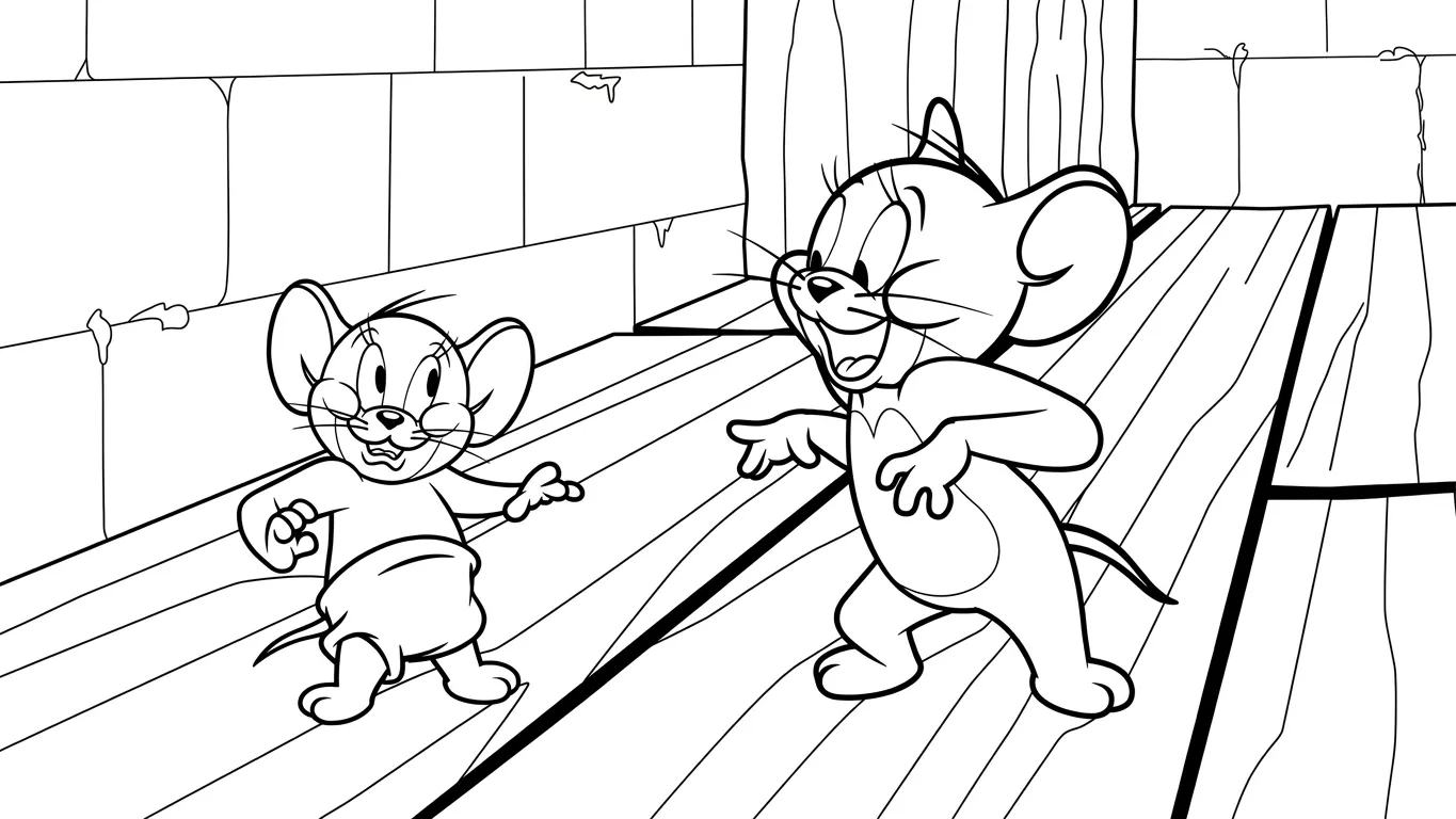 tranh tô màu Coloriage Tom và Jerry cho bé 7-8 tuổi