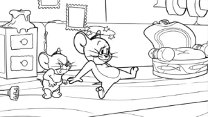 tranh tô màu Coloriage Tom và Jerry cho bé 5 tuổi